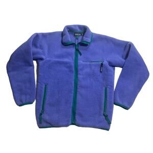 VTG Patagonia Deep Pile Pullover Fleece Sz Medium USA Made 8521 25501 Blue